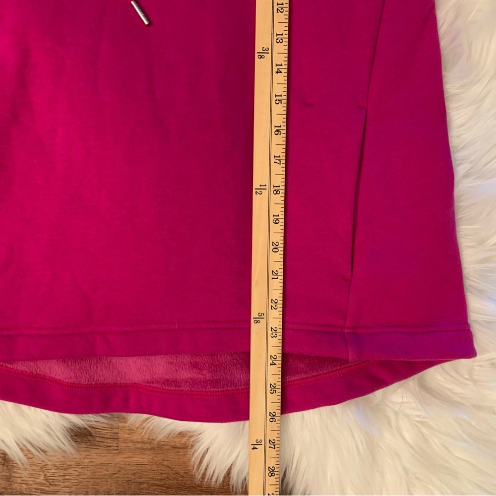 Athleta Cozy Karma 1/4 Zip Pullover Plush Fleece Bright Fuschia Hot Pink Small - Picture 9 of 14